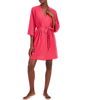I.N.C. Women's 2-Pc. Sparkle Robe & Chemise Set Magenta Pink Size M MSRP $90