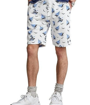 Polo Ralph Lauren Terry Sailboat Athletic Shorts White Size S MSRP $99
