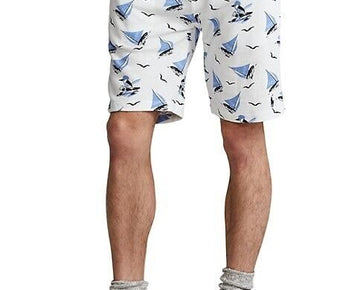 Polo Ralph Lauren Terry Sailboat Athletic Shorts White Size S MSRP $99