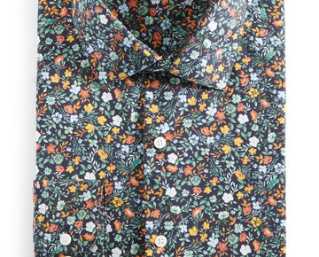 Bar Iii Mens Slim fit Long Sleeve Button-Up Shirt Medium Blue Floral