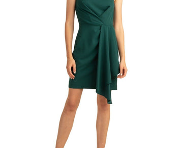 Trina Turk Womens Compelling Drape-Front Dress green Size 8 MSRP $198