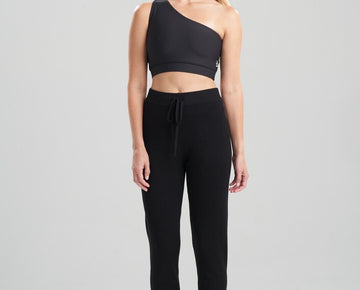 Josie Natori Women's Retreat Pants Knit jogger Black Size XL MSRP $78