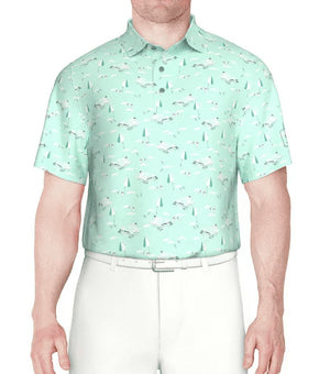 PGA TOUR Men's Stretch-Performance Patterned Polo Shirt, Large