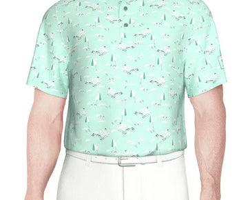 PGA TOUR Men's Stretch-Performance Patterned Polo Shirt, Large