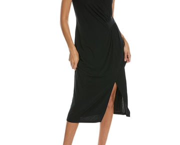 Anne Klein womens Surplice Midi Dress, Size M, Black