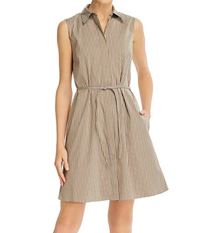 Theory Women's Sleeveless Poplin Shirtdress, Size 10 - Grey MSRP $365