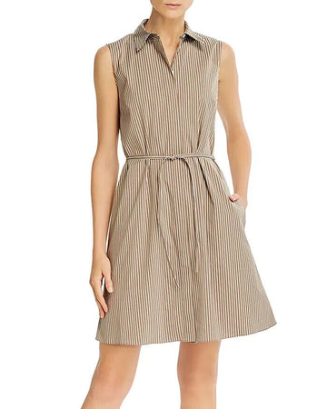 Theory Women's Sleeveless Poplin Shirtdress, Size 10 - Grey MSRP $365