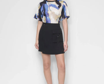 DKNY Women's Twill Cargo Mini Skirt Black SIze 14 MSRP $89