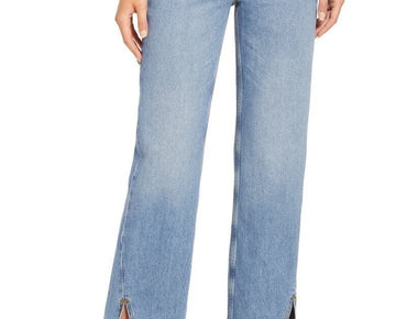 Free People We the Free High Waist Slit Hem Jeans Blue Size 29 MSRP $98