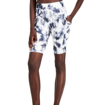 Ideology Tie-Dyed Pocket Bike Shorts Womens Gray Size S MSRP $30