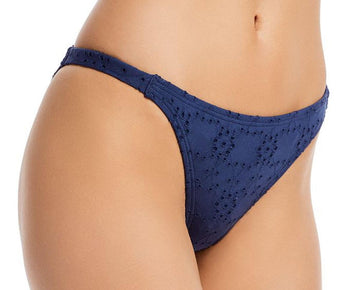 Aqua Swim Womens Eyelet String Swim Bottom Separates Size M Blue