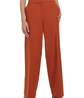 Calvin Klein Women's Orange Brown Whitney Wide-Leg Work Wear Dress Pants Size 12