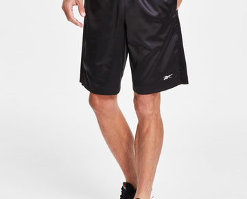 Reebok Mens Regular fit Satin Basketball Shorts Medium Black Solid