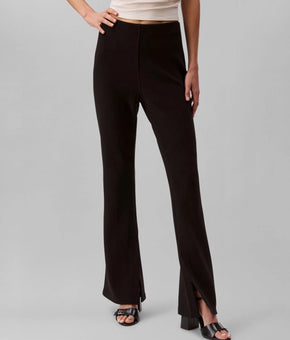 Calvin Klein Women Tailored Knit Pull-On Flare Leg Pants Black Size XL MSRP $129