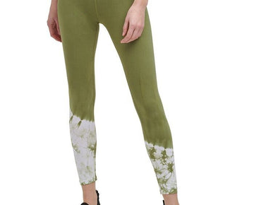 DKNY Sport Women s Tie-Dyed-Hem 7/8 Leggings Green Size XS MSRP $60
