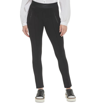 KARL LAGERFELD PARIS Women's Zip-Detail Pull-On Pants Black Size S MSRP $90