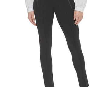 KARL LAGERFELD PARIS Women's Zip-Detail Pull-On Pants Black Size S MSRP $90