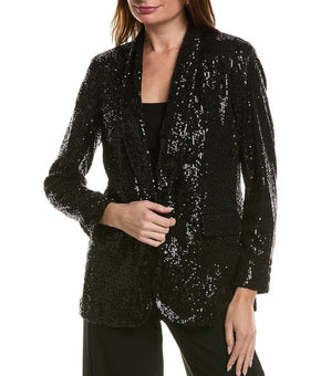 Anne Klein womens Shawl Collar Jacket, Size 8, Black MSRP $159
