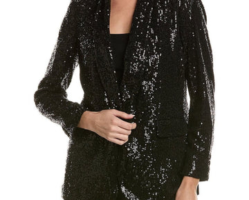 Anne Klein womens Shawl Collar Jacket, Size 8, Black MSRP $159