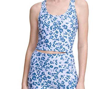 Calvin Klein Cropped Activewear Racerback Tank Top, Jaguar, Medium