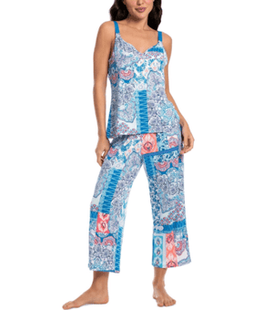 Linea Donatella Women's 2-Pc. Cropped Pajamas Set - Blue Size S Blue MSRP $56