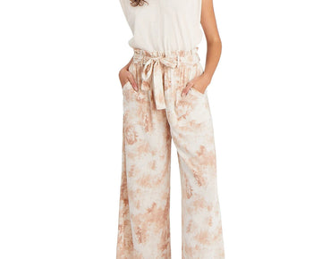 Sanctuary womens High Tide Floral-Print Cropped Pants Beige Size XS MSRP $129