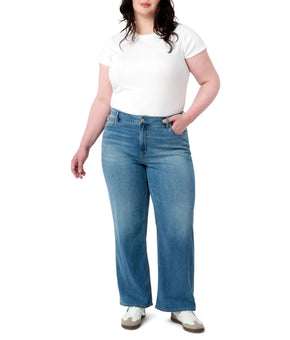 Seven7 Plus Size 20W Comfy Featherweight Wide Leg cotton rayon Jeans Blue $89