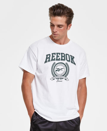 Reebok Mens Regular fit Short Sleeve Graphic T-Shirt Shirt Size M White
