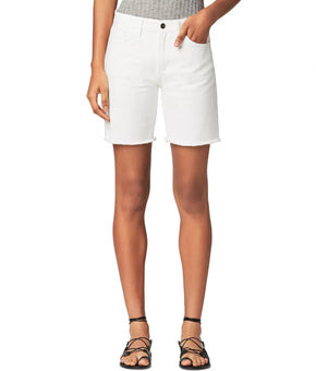 Joe's Jeans Shorts Womens Size 31 White 7in Lara Bermuda Denim Cutoff Hem $128