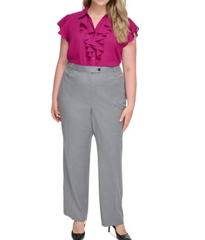 Calvin Klein Plus Size 16W Modern Fit High Rise Wide Leg Pants Gray MSRP $99