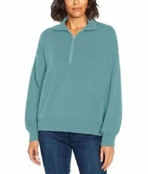 Three Dots Ladies' Quarter Zip Pullover Top ( Nile Blue, Size XS )
