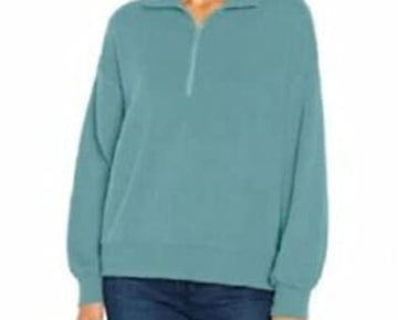 Three Dots Ladies' Quarter Zip Pullover Top ( Nile Blue, Size XS )