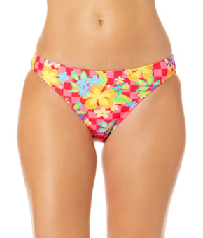 Salt + Cove Juniors' Art Block Tropic Hipster Bikini Bottoms ONLY Pink Size M
