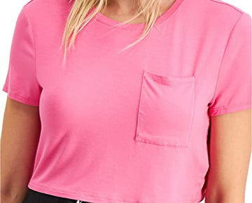 Bar III Boxy Cropped T-Shirt Soft Berry Large
