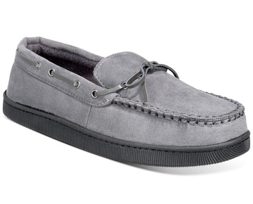 Club Room Mens Cozy Comfy Moccasin Slippers Gray Size M (6-7)