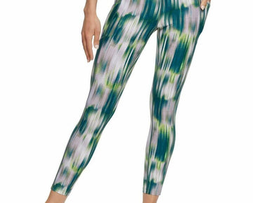 Calvin Klein Womens Printed High-Waist 7/8 Leggings Green Size XS MSRP $60