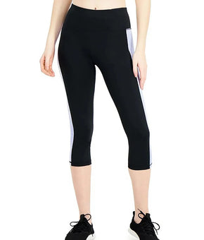 Ideology NWT Women's Colorblocked Capri Leggings Size M Black Purple