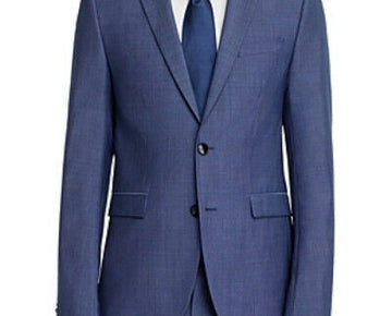 Hugo BOSS Astian Tic Weave Extra Slim Fit Suit Jacket Blue Size 42R