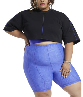 Reebok X Cardi B Plus Size Cropped T Sweatshirt Black Size 4X