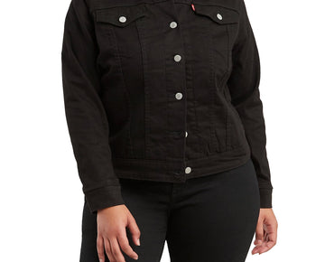 Levi's Women's Plus Size Original Denim Trucker Jacket Black Size 4X