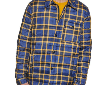 BASS OUTDOOR Men's Mission Plaid Puffer Jacket Navy Blue Size XL MSRP $89