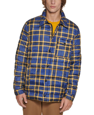 BASS OUTDOOR Men's Mission Plaid Puffer Jacket Navy Blue Size L MSRP $89