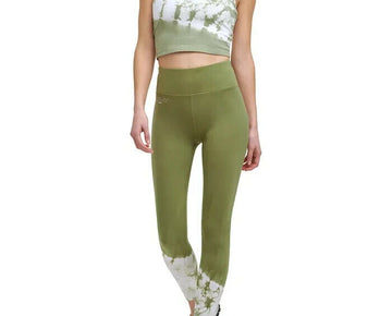 DKNY Sport Women's Tie-Dyed-Hem 7/8 Leggings Green Size XS MSRP $60