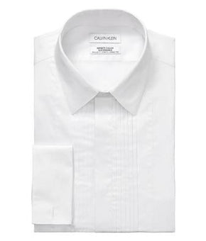 Calvin Klein Men Regular fit Dress Shirt Large 16-16.5 34-35 White Solid