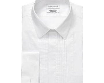 Calvin Klein Men Regular fit Dress Shirt Large 16-16.5 34-35 White Solid