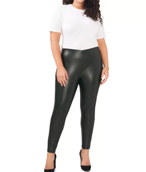 Vince Camuto Women Black PU Faux Leather Skinny Jeggings Pants Size 1X MSRP $89