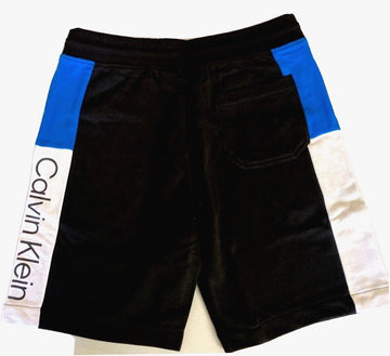 Calvin Klein Men's Colorblocked Logo-Print Shorts, Black Blue, Size L MSRP $70
