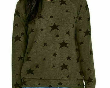 Buffalo David Bitton Women's Long Sleeve Ultra Soft Cozy Top Army green Size S