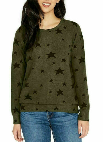 Buffalo David Bitton Women's Long Sleeve Ultra Soft Cozy Top Army green Size S