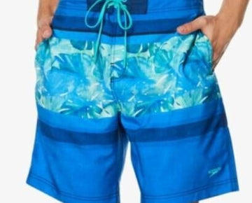 Speedo Men's Horizon 2-Way Stretch Dwr 20" Board Shorts Blue Size S MSRP $56